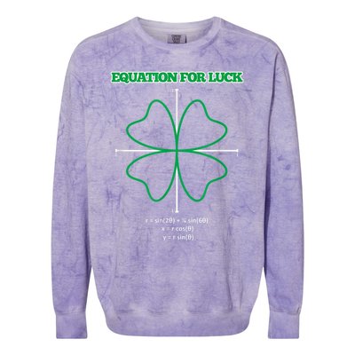 Equation for Luck Clover Irish Math Funny Teacher Gift Idea Colorblast Crewneck Sweatshirt