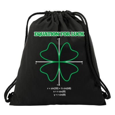 Equation for Luck Clover Irish Math Funny Teacher Gift Idea Drawstring Bag
