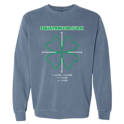 Equation for Luck Clover Irish Math Funny Teacher Gift Idea Garment-Dyed Sweatshirt