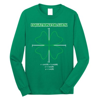 Equation for Luck Clover Irish Math Funny Teacher Gift Idea Long Sleeve Shirt