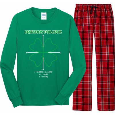 Equation for Luck Clover Irish Math Funny Teacher Gift Idea Long Sleeve Pajama Set