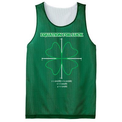 Equation for Luck Clover Irish Math Funny Teacher Gift Idea Mesh Reversible Basketball Jersey Tank