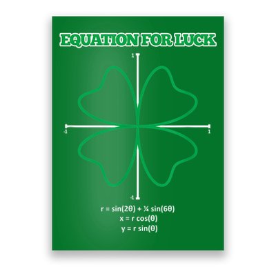 Equation for Luck Clover Irish Math Funny Teacher Gift Idea Poster