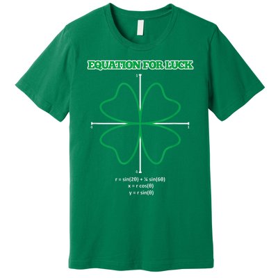 Equation for Luck Clover Irish Math Funny Teacher Gift Idea Premium T-Shirt