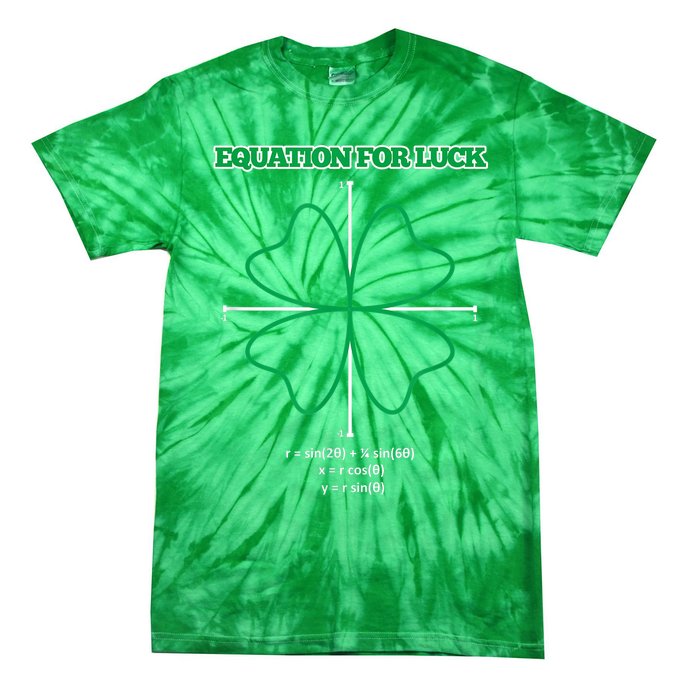 Equation for Luck Clover Irish Math Funny Teacher Gift Idea Tie-Dye T-Shirt