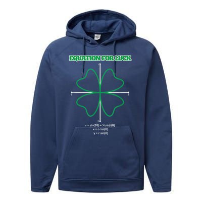 Equation for Luck Clover Irish Math Funny Teacher Gift Idea Performance Fleece Hoodie