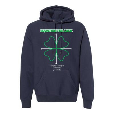 Equation for Luck Clover Irish Math Funny Teacher Gift Idea Premium Hoodie