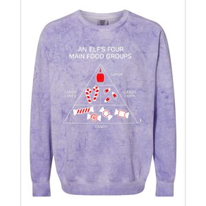 Elf Four Main Food Groups Colorblast Crewneck Sweatshirt