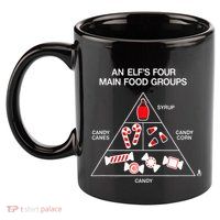 Elf Four Main Food Groups 11oz C Handle Ceramic Mug