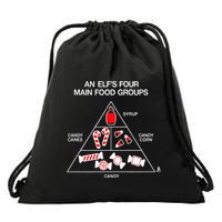 Elf Four Main Food Groups Drawstring Bag