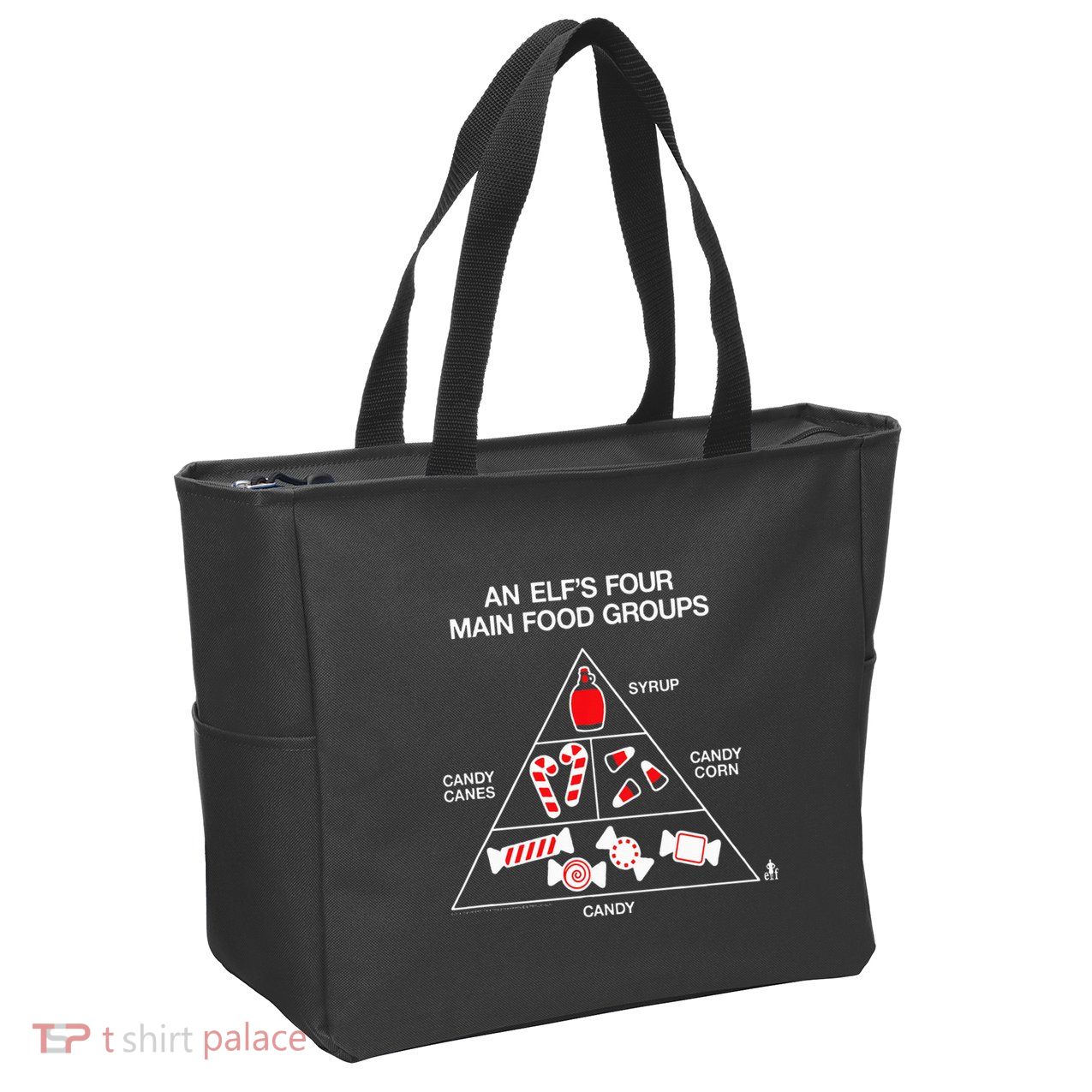 Elf Four Main Food Groups Zip Tote Bag