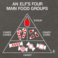 Elf Four Main Food Groups Cotton Canvas Backpack