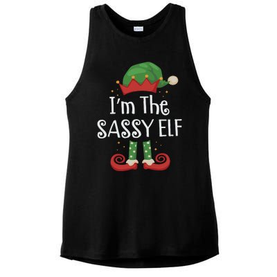 Elf Family Matching Pajamas Ladies PosiCharge Tri-Blend Wicking Tank