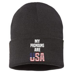 Enes Freedom My Pronouns Are Usa Sustainable Knit Beanie