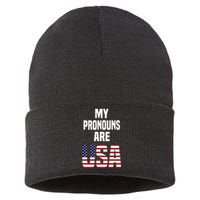 Enes Freedom My Pronouns Are Usa Sustainable Knit Beanie