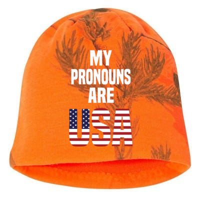 Enes Freedom My Pronouns Are Usa Kati - Camo Knit Beanie