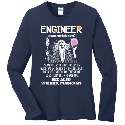 Engineer Funny Mechanical Civil Engineering Wizard Ladies Long Sleeve Shirt