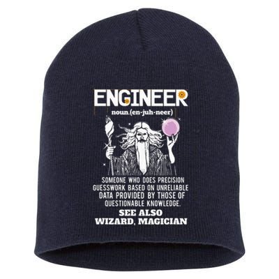 Engineer Funny Mechanical Civil Engineering Wizard Short Acrylic Beanie