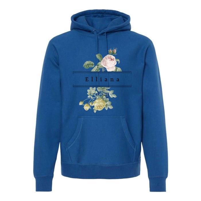 Elliana First Name Vintage Roses Wedding Shower Rose Gift Premium Hoodie