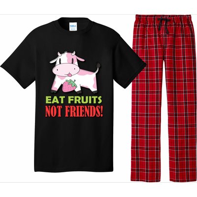 Eat Fruits Not Friends Gift Vegetarian Vegans Food Veganism Cool Gift Pajama Set