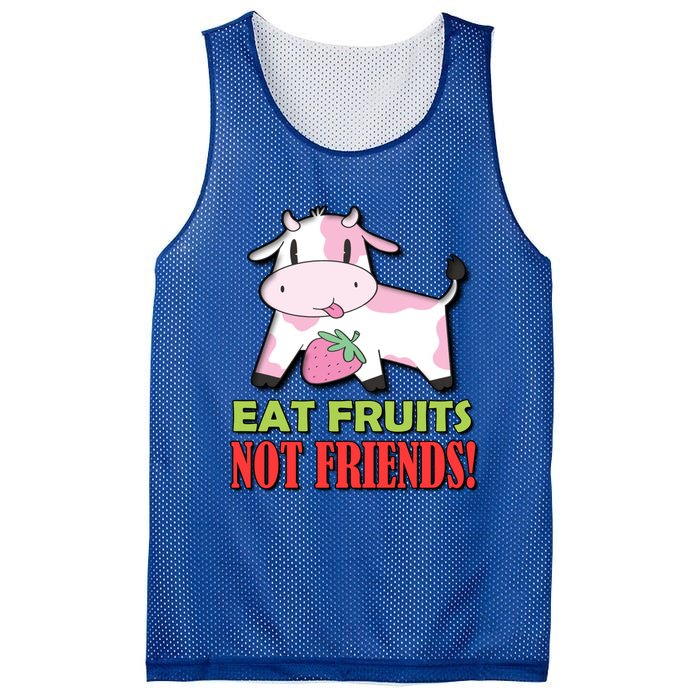 Eat Fruits Not Friends Gift Vegetarian Vegans Food Veganism Cool Gift Mesh Reversible Basketball Jersey Tank