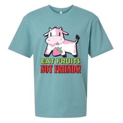 Eat Fruits Not Friends Gift Vegetarian Vegans Food Veganism Cool Gift Sueded Cloud Jersey T-Shirt