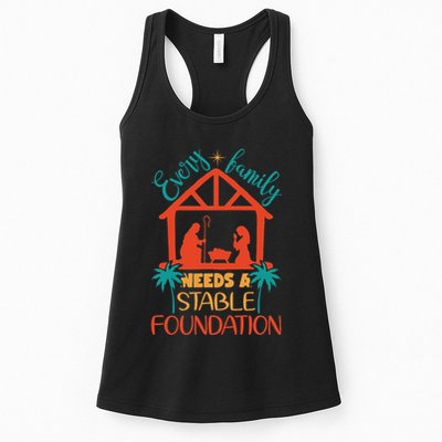 Every Family Needs A Stable Foundation Birth Of Jesus Christ Womens Tank Top