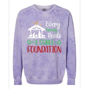 Every Family Needs A Stable Foundation Christian Nativity Meaningful Gift Colorblast Crewneck Sweatshirt