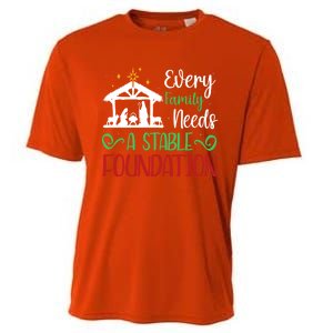 Every Family Needs A Stable Foundation Christian Nativity Meaningful Gift Cooling Performance Crew T-Shirt