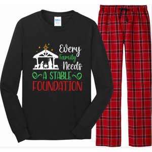 Every Family Needs A Stable Foundation Christian Nativity Meaningful Gift Long Sleeve Pajama Set