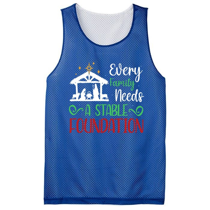 Every Family Needs A Stable Foundation Christian Nativity Meaningful Gift Mesh Reversible Basketball Jersey Tank