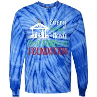 Every Family Needs A Stable Foundation Christian Nativity Meaningful Gift Tie-Dye Long Sleeve Shirt