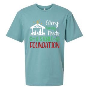 Every Family Needs A Stable Foundation Christian Nativity Meaningful Gift Sueded Cloud Jersey T-Shirt