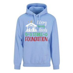 Every Family Needs A Stable Foundation Christian Nativity Meaningful Gift Unisex Surf Hoodie