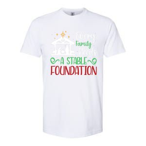 Every Family Needs A Stable Foundation Christian Nativity Meaningful Gift Softstyle CVC T-Shirt