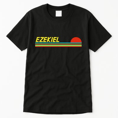 Ezekiel First Name Logo Retro Sunset Surfer Style Ezekiel Tall T-Shirt