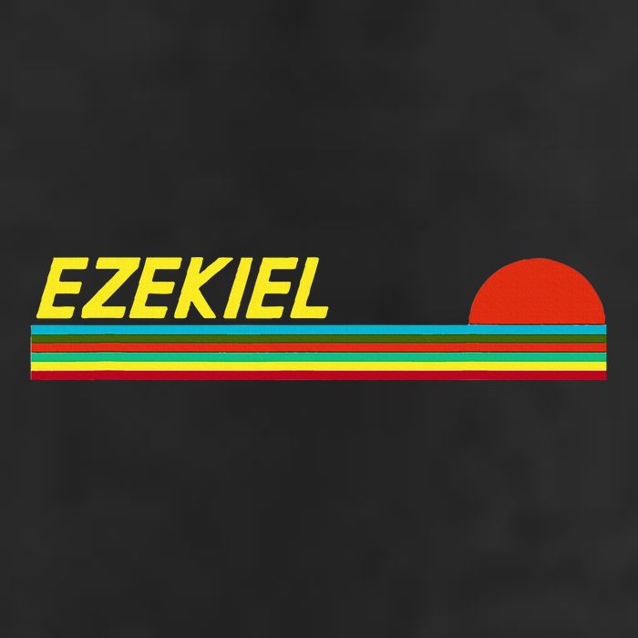 Ezekiel First Name Logo Retro Sunset Surfer Style Ezekiel Adult Drive Performance Visor