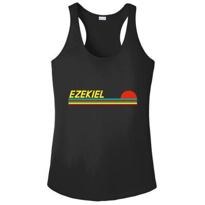 Ezekiel First Name Logo Retro Sunset Surfer Style Ezekiel Ladies PosiCharge Competitor Racerback Tank