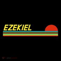 Ezekiel First Name Logo Retro Sunset Surfer Style Ezekiel Women's V-Neck T-Shirt