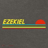 Ezekiel First Name Logo Retro Sunset Surfer Style Ezekiel Cotton Canvas Backpack