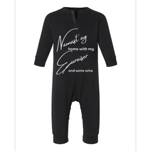 Euraisergift Funny Namastay For Yoga And Dog Lovers Cute Gift Infant Fleece One Piece