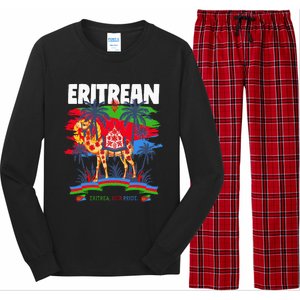 Eritrean Flag Outfit For Women & Camel Eritrea Flag Long Sleeve Pajama Set