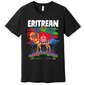 Eritrean Flag Outfit For Women & Camel Eritrea Flag Premium T-Shirt