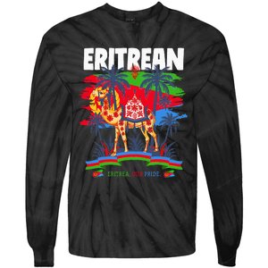 Eritrean Flag Outfit For Women & Camel Eritrea Flag Tie-Dye Long Sleeve Shirt