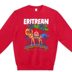 Eritrean Flag Outfit For Women & Camel Eritrea Flag Premium Crewneck Sweatshirt