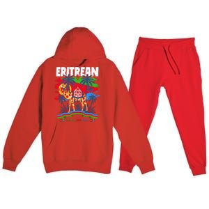 Eritrean Flag Outfit For Women & Camel Eritrea Flag Premium Hooded Sweatsuit Set