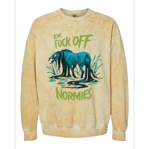 Ew Fuck Off Normies Colorblast Crewneck Sweatshirt