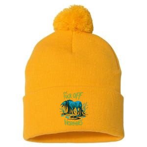 Ew Fuck Off Normies Pom Pom 12in Knit Beanie