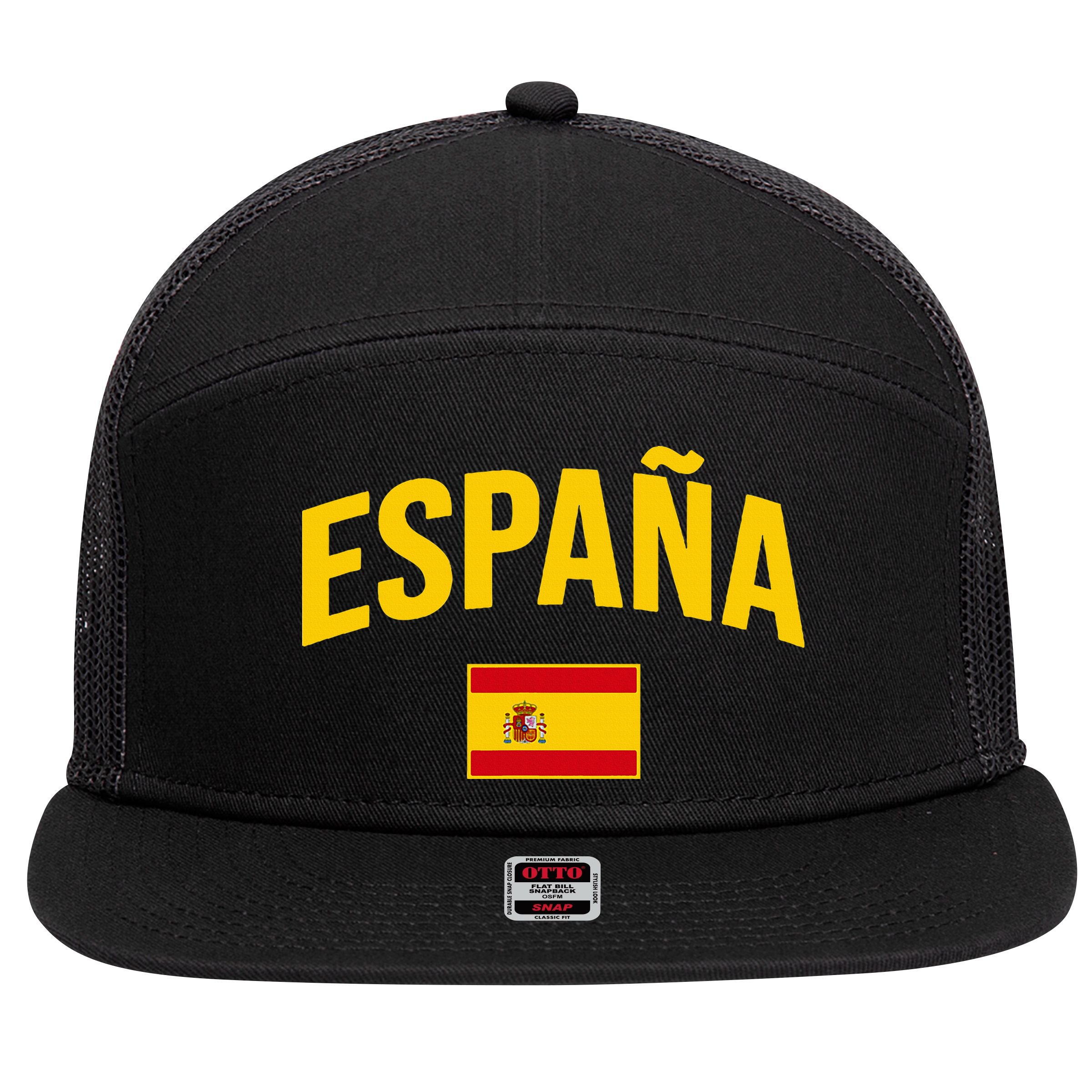 EspañA Flag Of Spain Classic Spain 7 Panel Mesh Trucker Snapback Hat