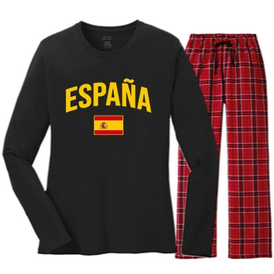 EspañA Flag Of Spain Classic Spain Women's Long Sleeve Flannel Pajama Set 